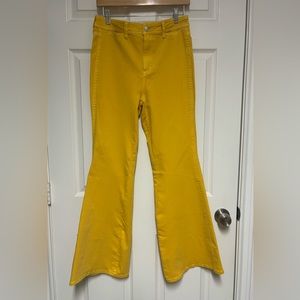 Free People We The Free Flare Bell Bottom Jeans Yellow Gold Size 29